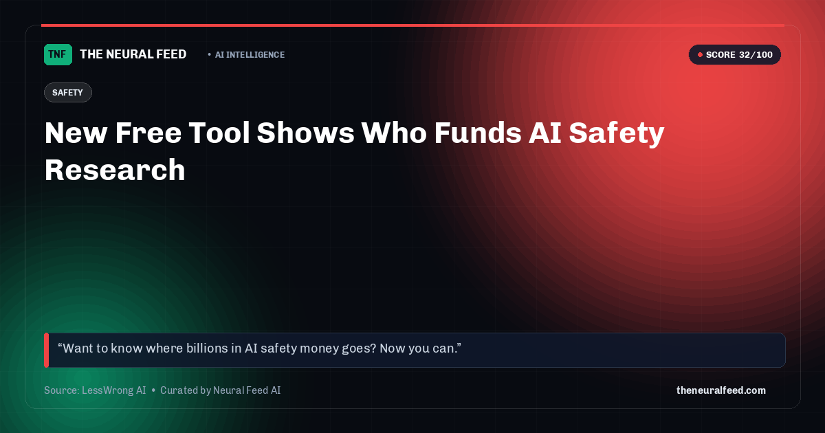 New Free Tool Shows Who Funds AI Safety Research
