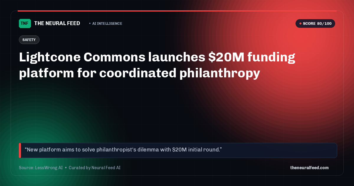 Lightcone Commons launches $20M funding platform for coordinated philanthropy