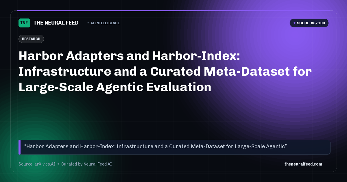 Harbor Adapters and Harbor-Index: Infrastructure and a Curated Meta-Dataset for Large-Scale Agentic Evaluation