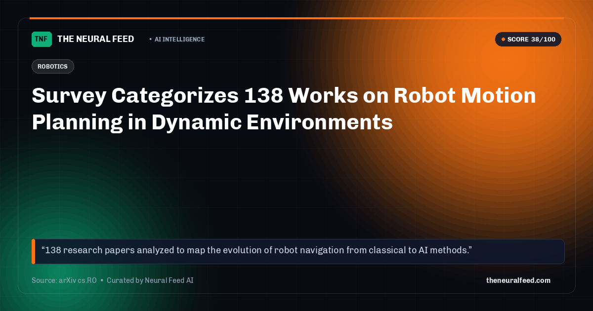 Survey Categorizes 138 Works on Robot Motion Planning in Dynamic Environments