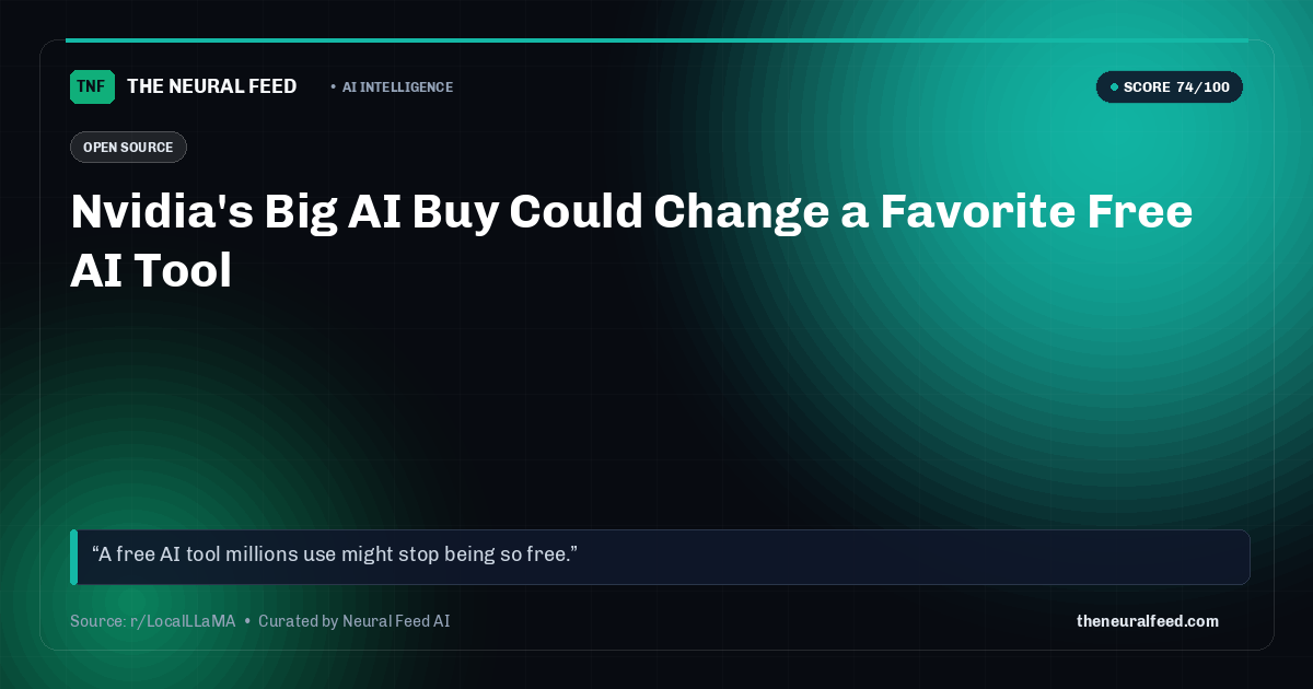 Nvidia's Big AI Buy Could Change a Favorite Free AI Tool