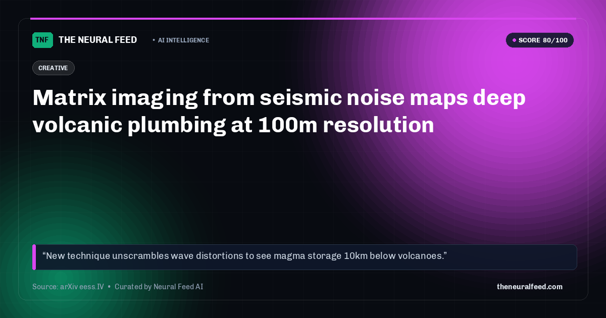Matrix imaging from seismic noise maps deep volcanic plumbing at 100m resolution