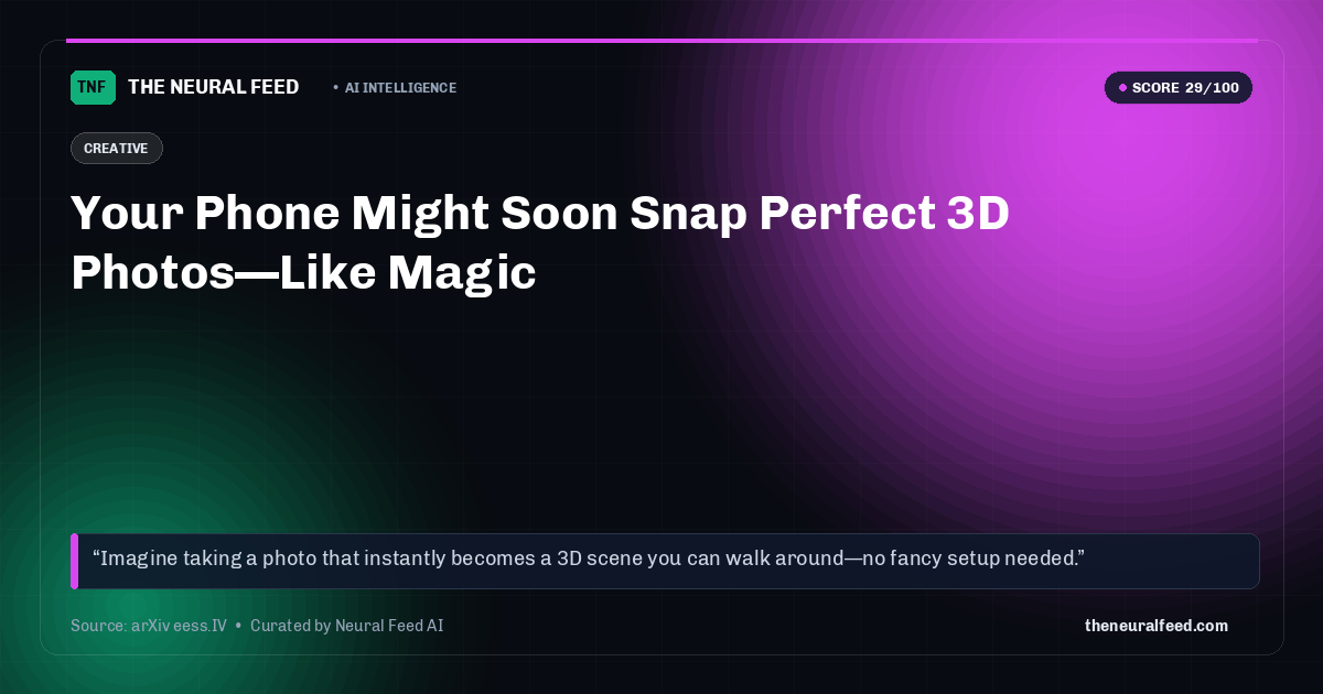 Your Phone Might Soon Snap Perfect 3D Photos—Like Magic