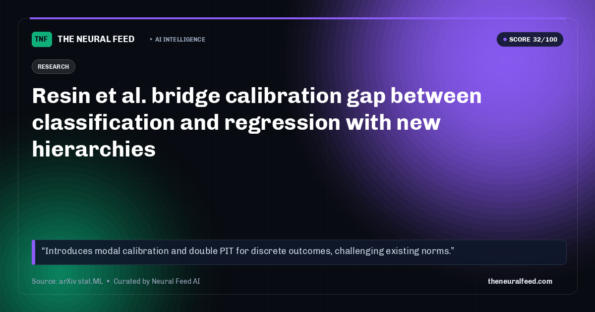Resin et al. bridge calibration gap between classification and regression with new hierarchies