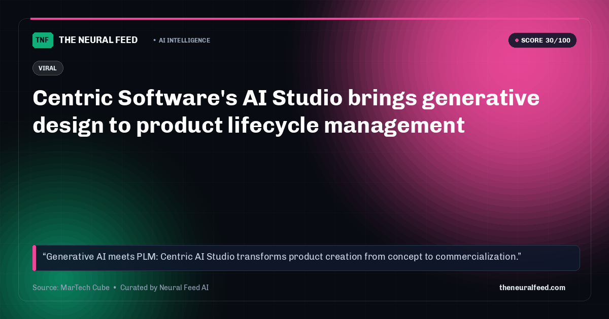 Centric Software's AI Studio brings generative design to product lifecycle management