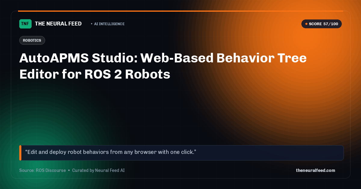 AutoAPMS Studio: Web-Based Behavior Tree Editor for ROS 2 Robots