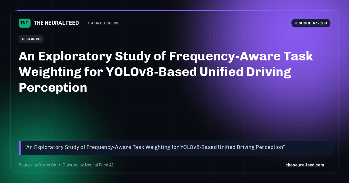 An Exploratory Study of Frequency-Aware Task Weighting for YOLOv8-Based Unified Driving Perception