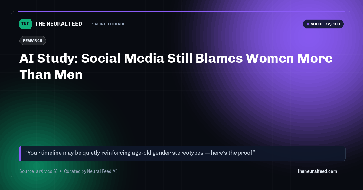 AI Study: Social Media Still Blames Women More Than Men