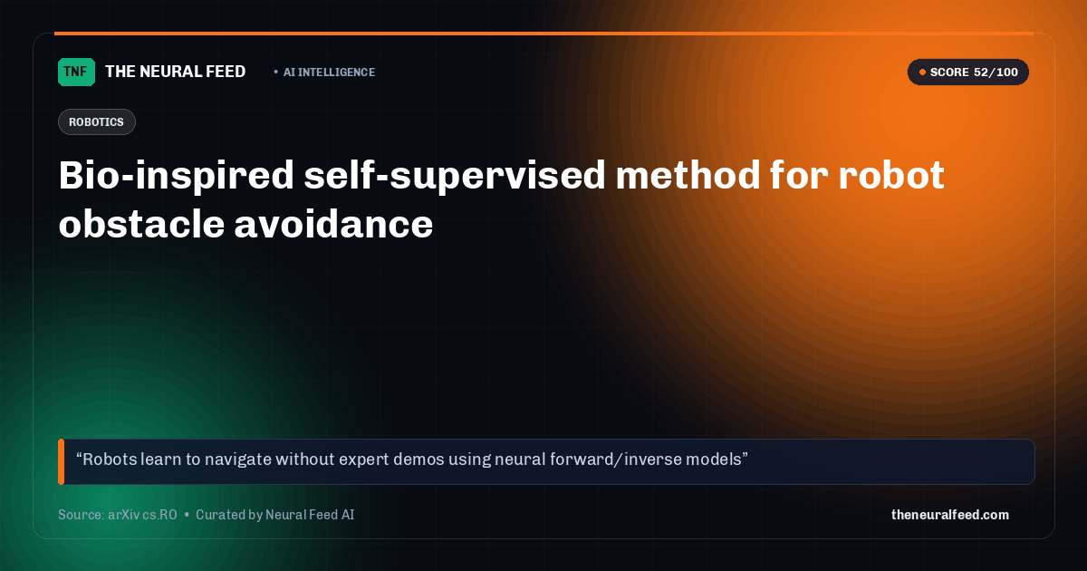 Bio-inspired self-supervised method for robot obstacle avoidance