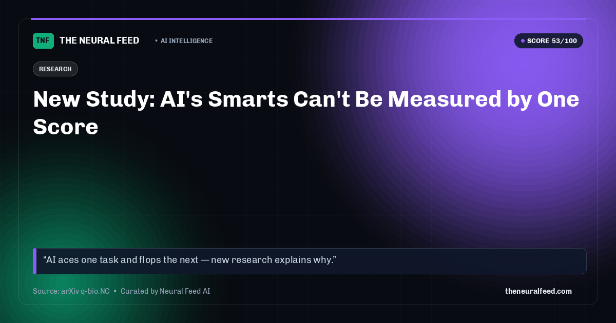 New Study: AI's Smarts Can't Be Measured by One Score