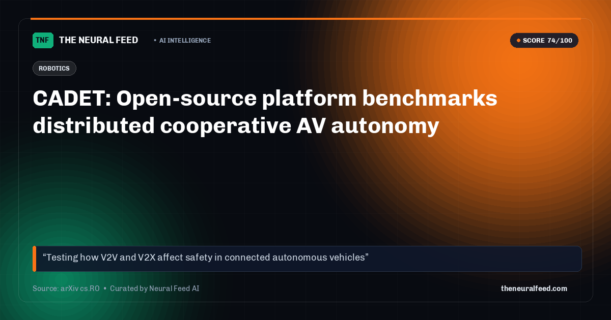 CADET: Open-source platform benchmarks distributed cooperative AV autonomy
