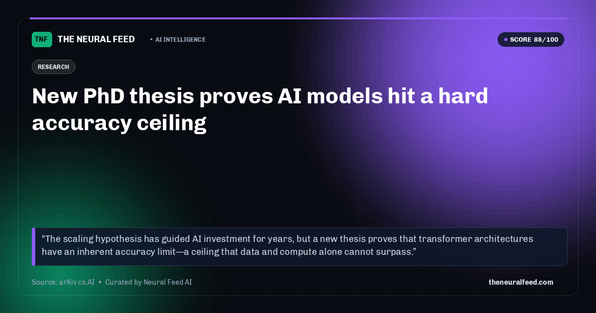 New PhD thesis proves AI models hit a hard accuracy ceiling