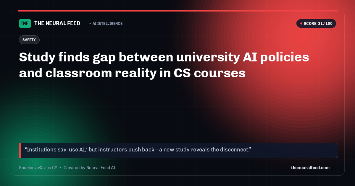 Study finds gap between university AI policies and classroom reality in CS courses