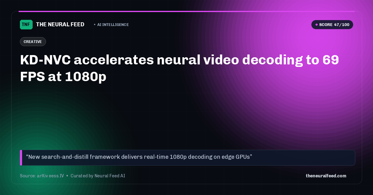 KD-NVC accelerates neural video decoding to 69 FPS at 1080p