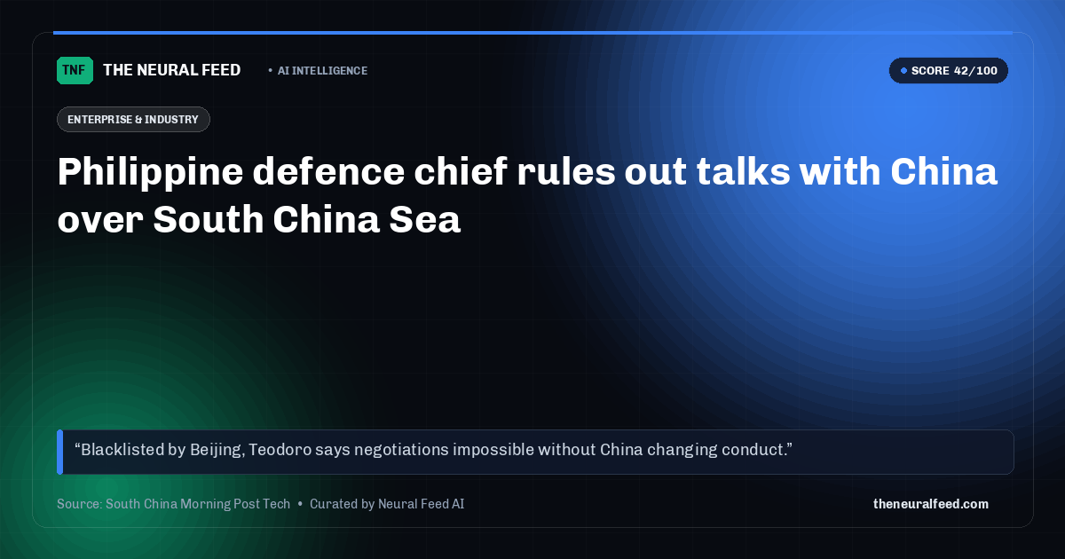 Philippine defence chief rules out talks with China over South China Sea