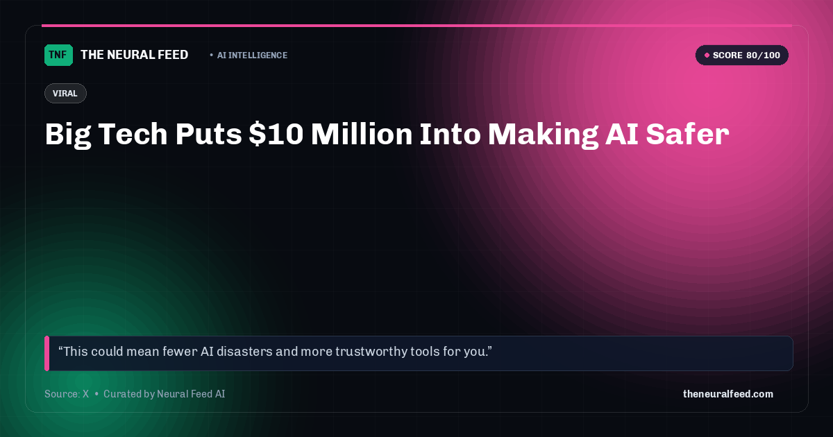 Big Tech Puts $10 Million Into Making AI Safer