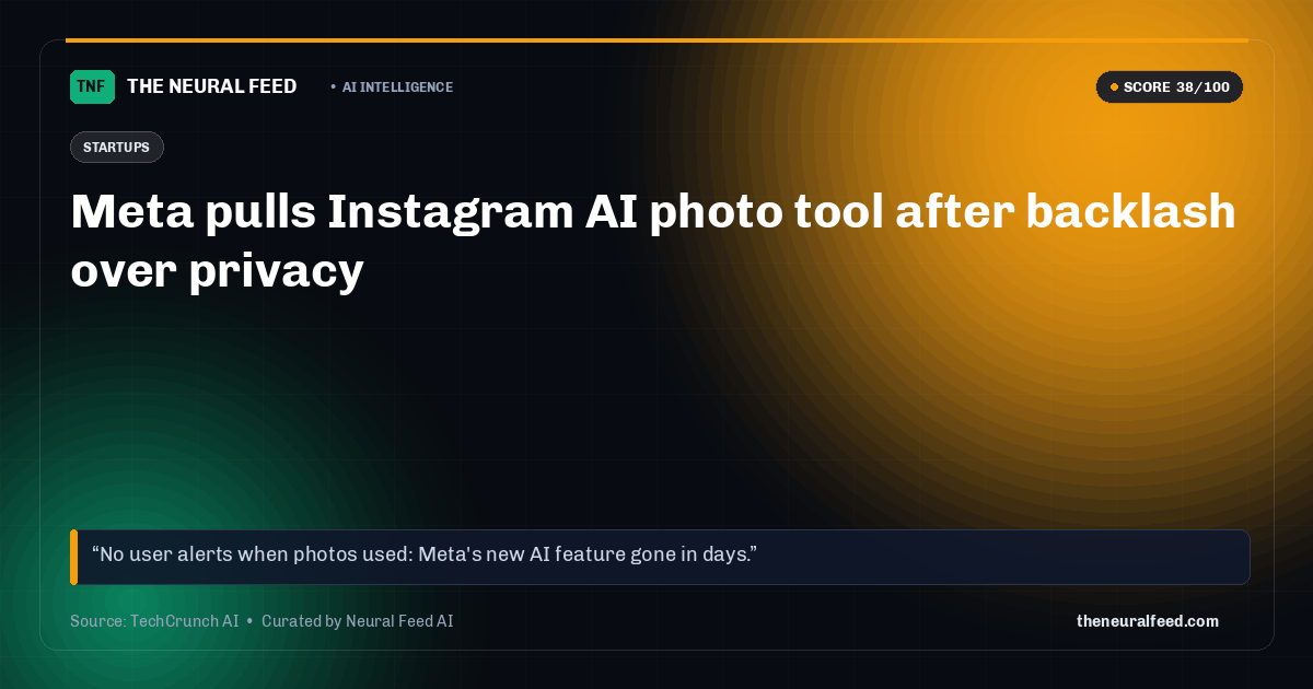 Meta pulls Instagram AI photo tool after backlash over privacy