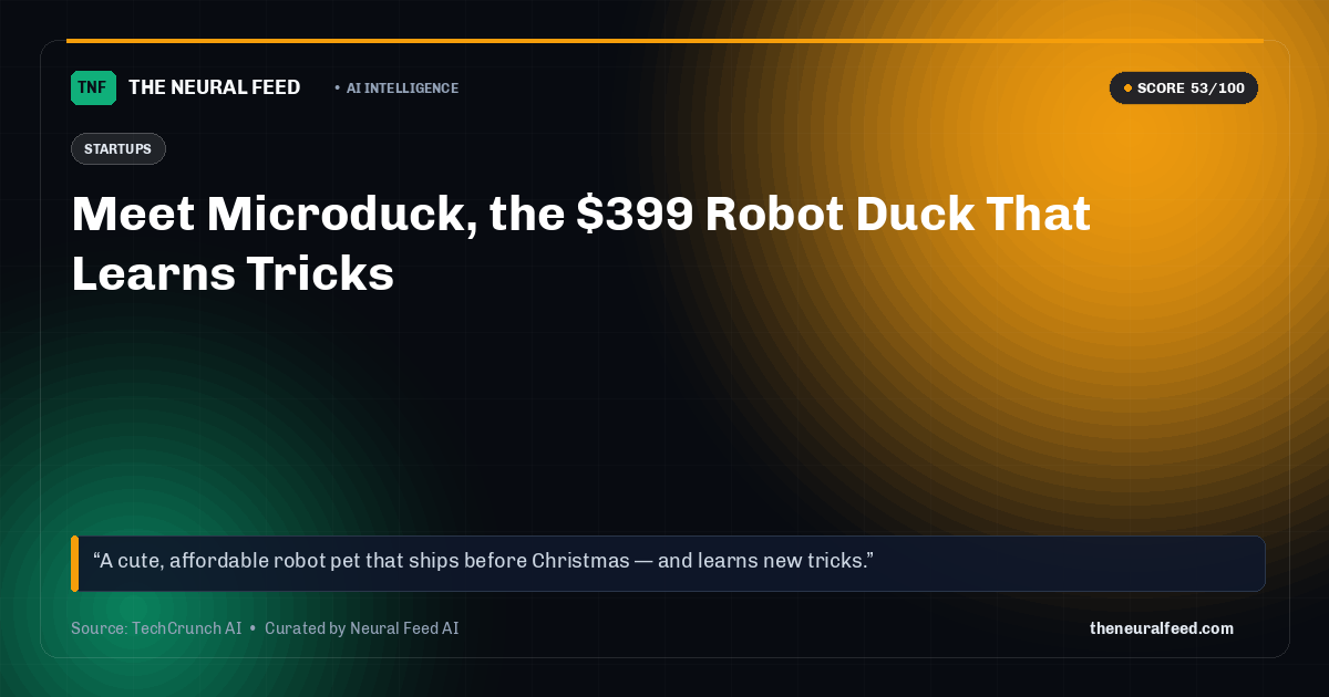 Meet Microduck, the $399 Robot Duck That Learns Tricks