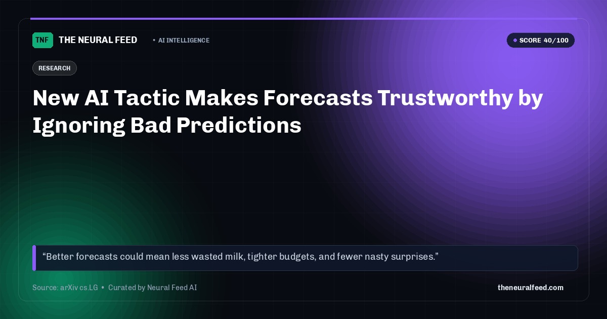 New AI Tactic Makes Forecasts Trustworthy by Ignoring Bad Predictions