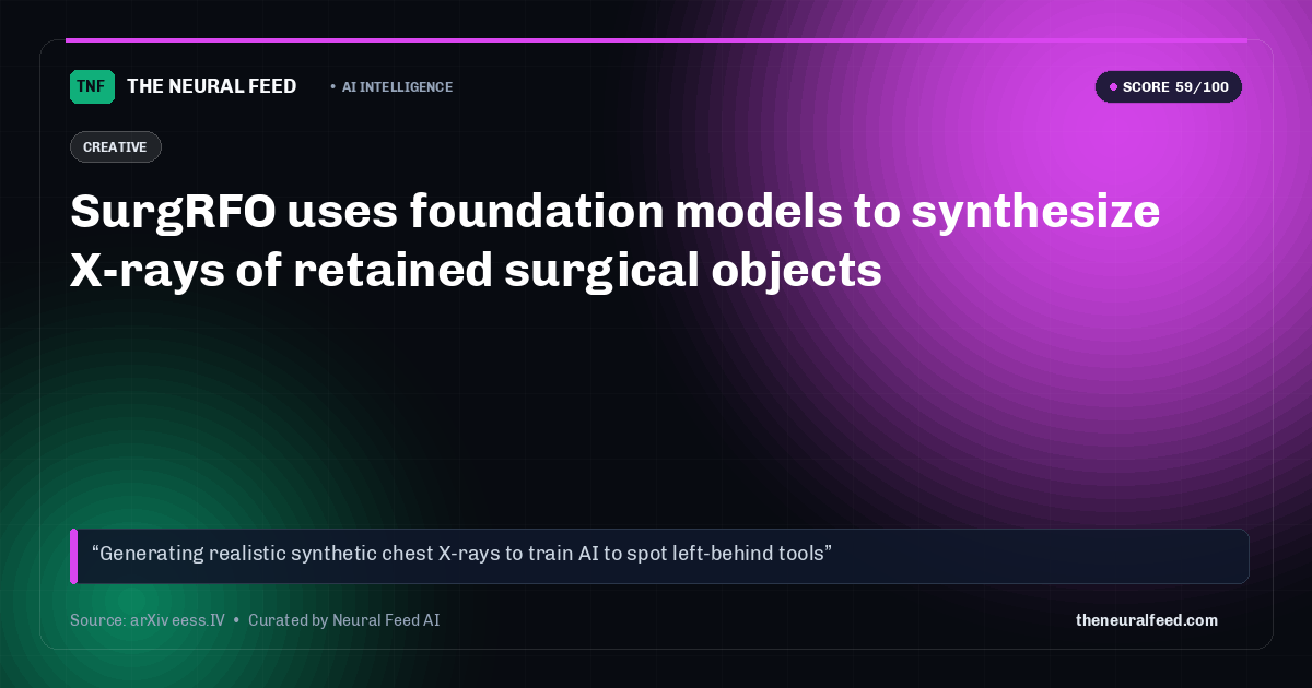 SurgRFO uses foundation models to synthesize X-rays of retained surgical objects