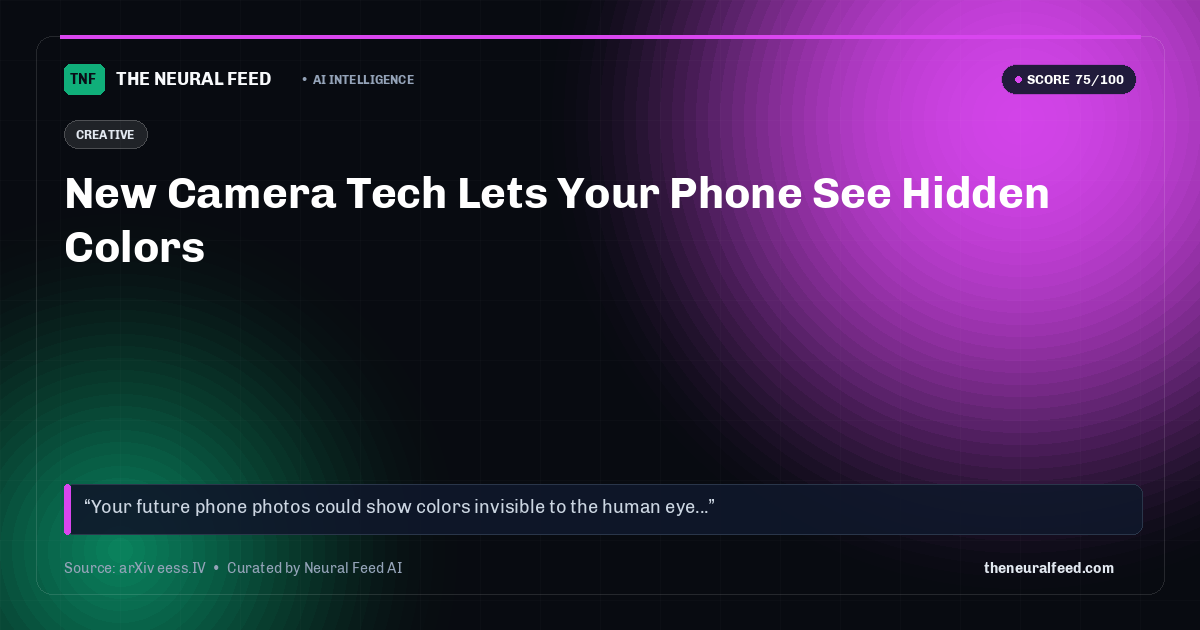 New Camera Tech Lets Your Phone See Hidden Colors