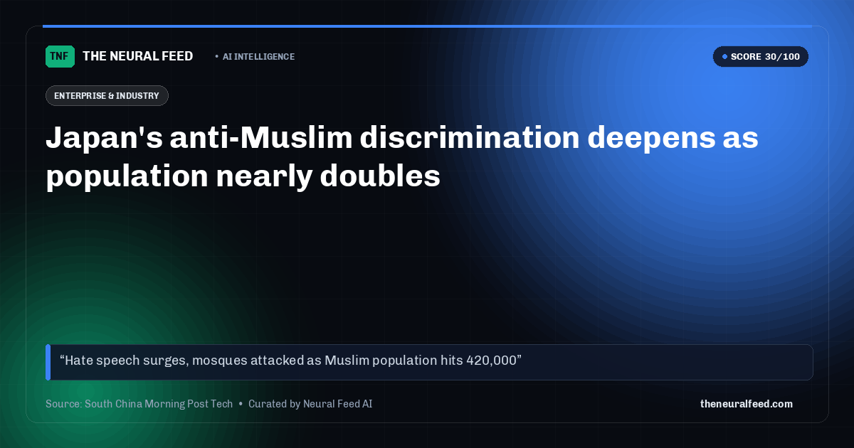 Japan's anti-Muslim discrimination deepens as population nearly doubles