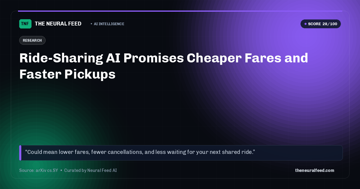 Ride-Sharing AI Promises Cheaper Fares and Faster Pickups