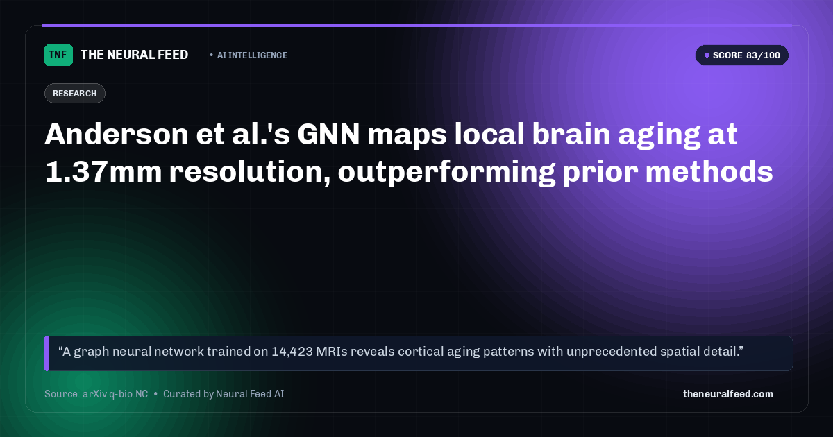 Anderson et al.'s GNN maps local brain aging at 1.37mm resolution, outperforming prior methods