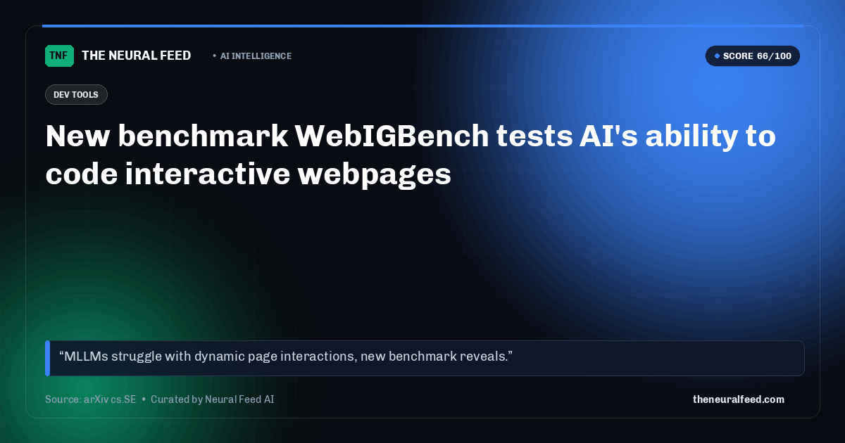 New benchmark WebIGBench tests AI's ability to code interactive webpages