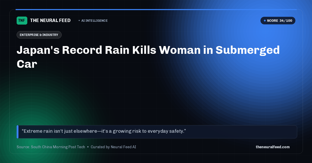 Japan's Record Rain Kills Woman in Submerged Car