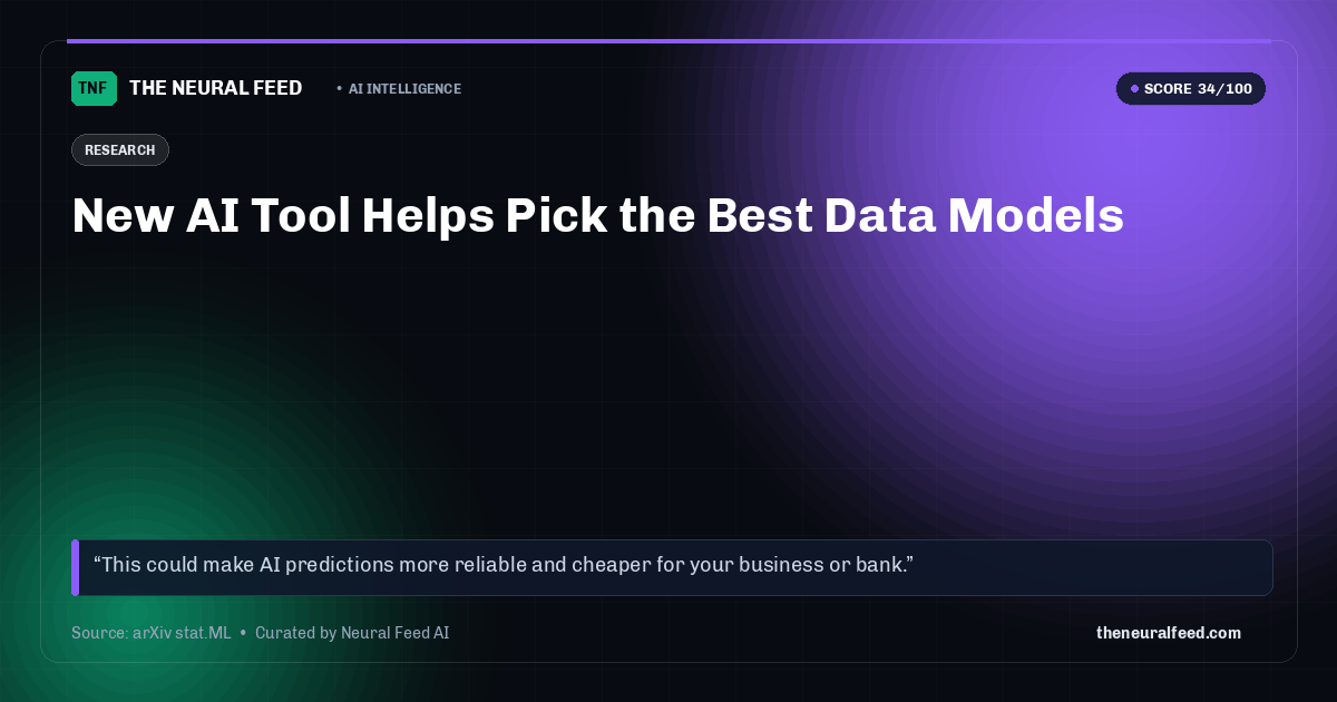 New AI Tool Helps Pick the Best Data Models