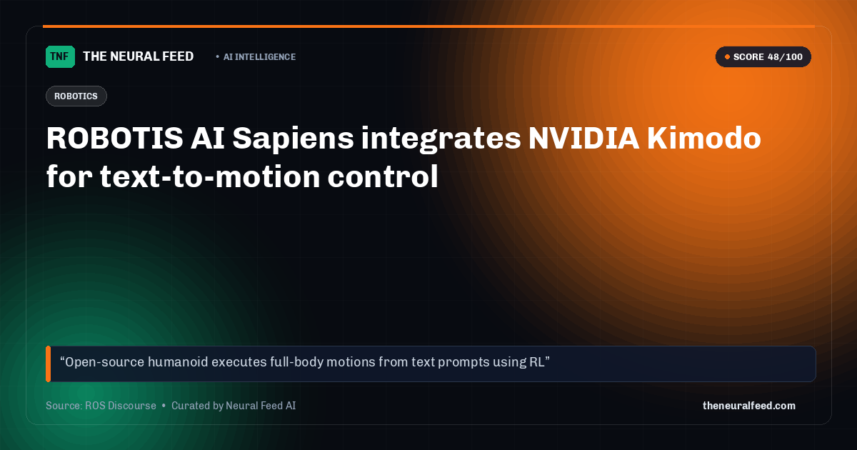 ROBOTIS AI Sapiens integrates NVIDIA Kimodo for text-to-motion control