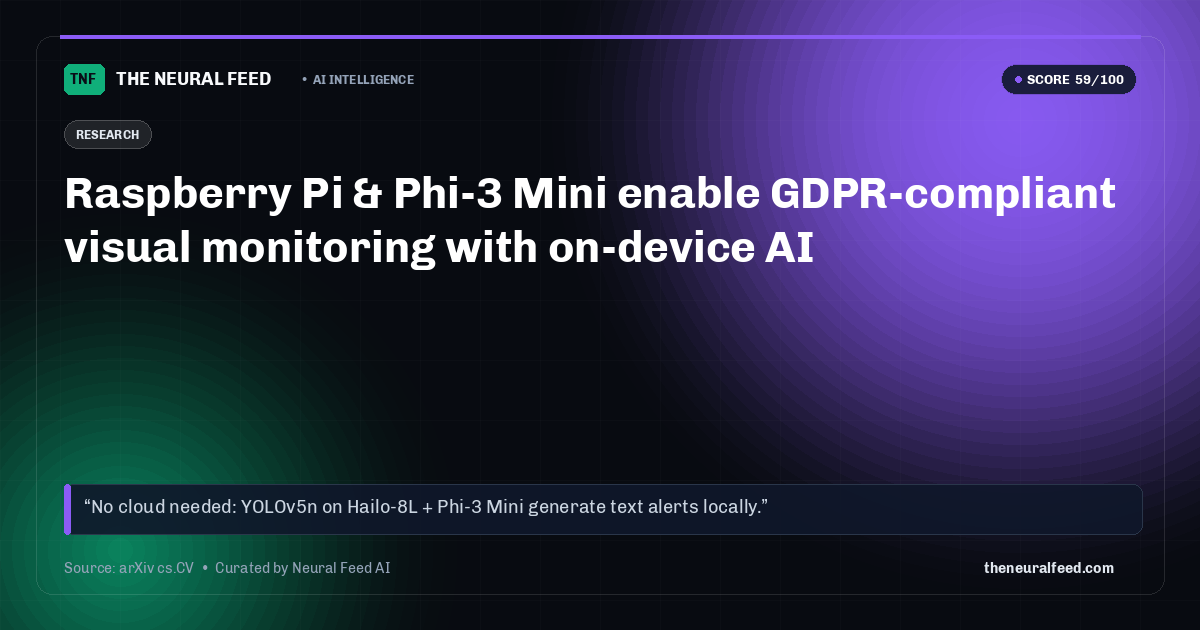 Raspberry Pi & Phi-3 Mini enable GDPR-compliant visual monitoring with on-device AI