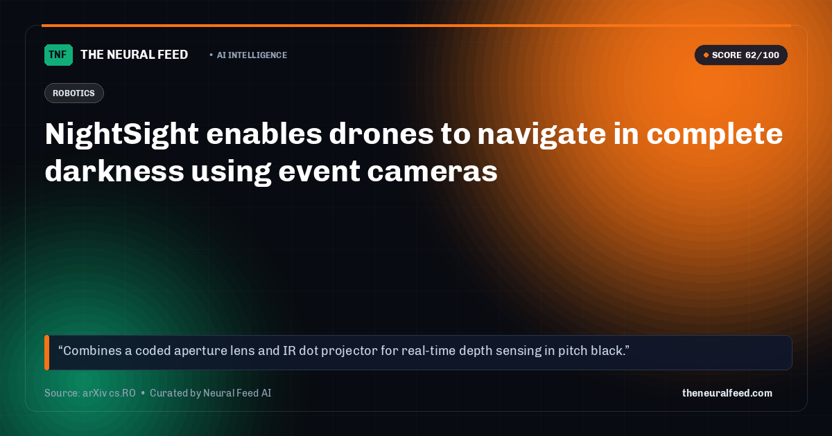 NightSight enables drones to navigate in complete darkness using event cameras