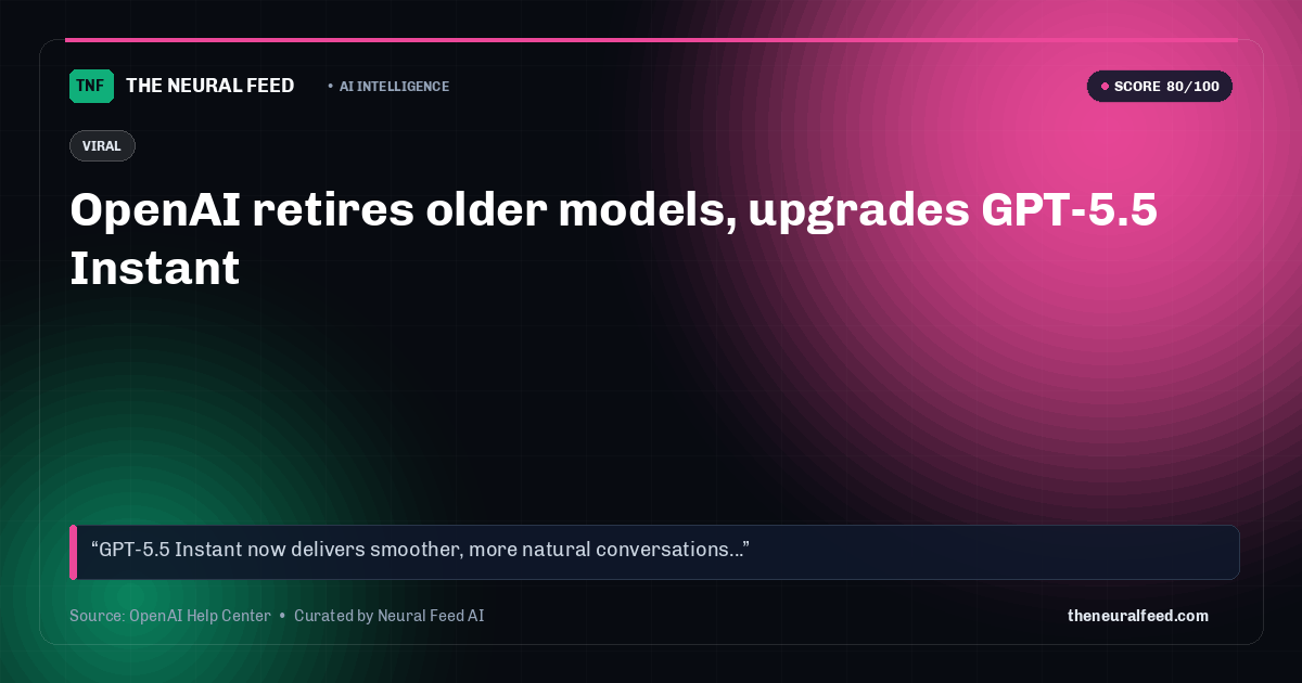 OpenAI retires older models, upgrades GPT-5.5 Instant