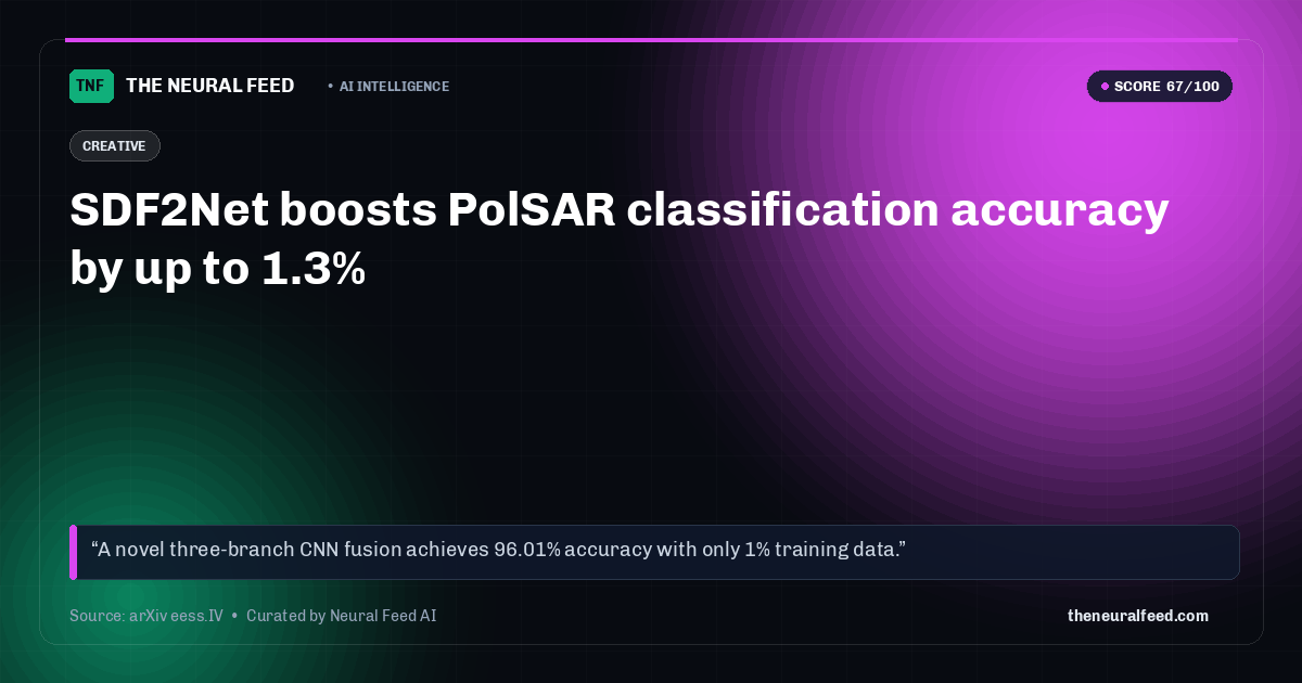 SDF2Net boosts PolSAR classification accuracy by up to 1.3%