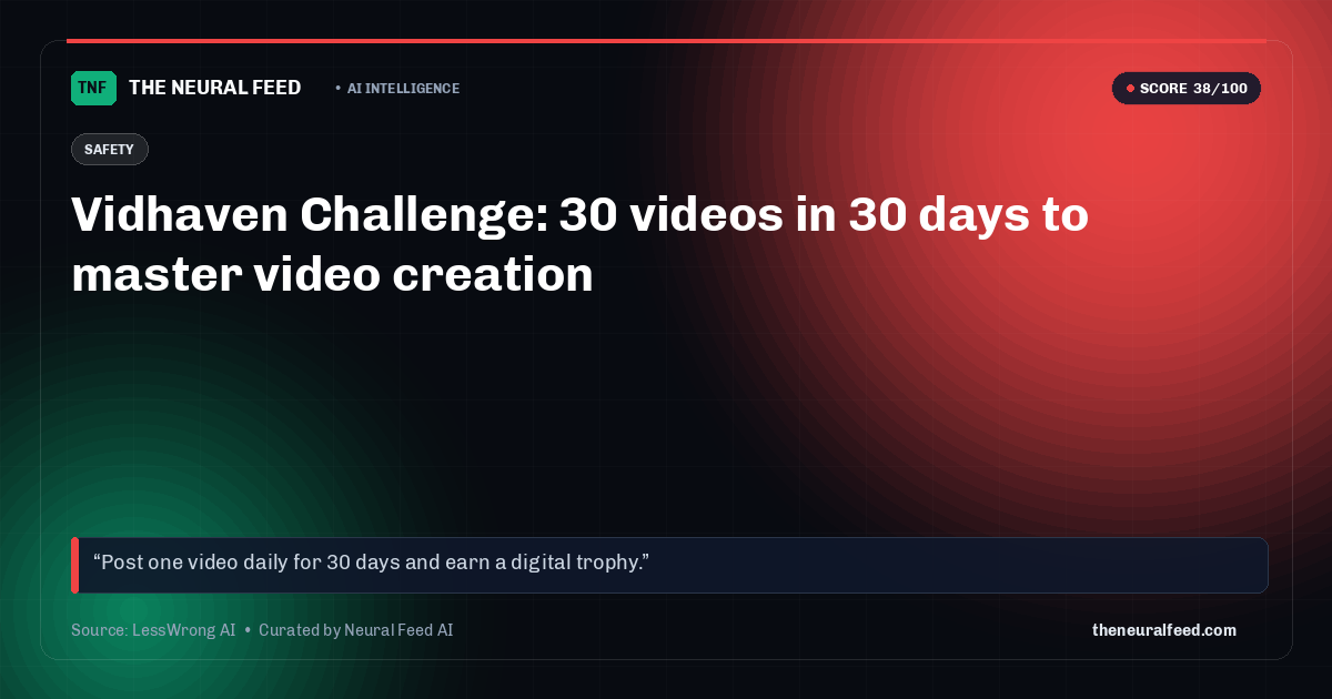 Vidhaven Challenge: 30 videos in 30 days to master video creation