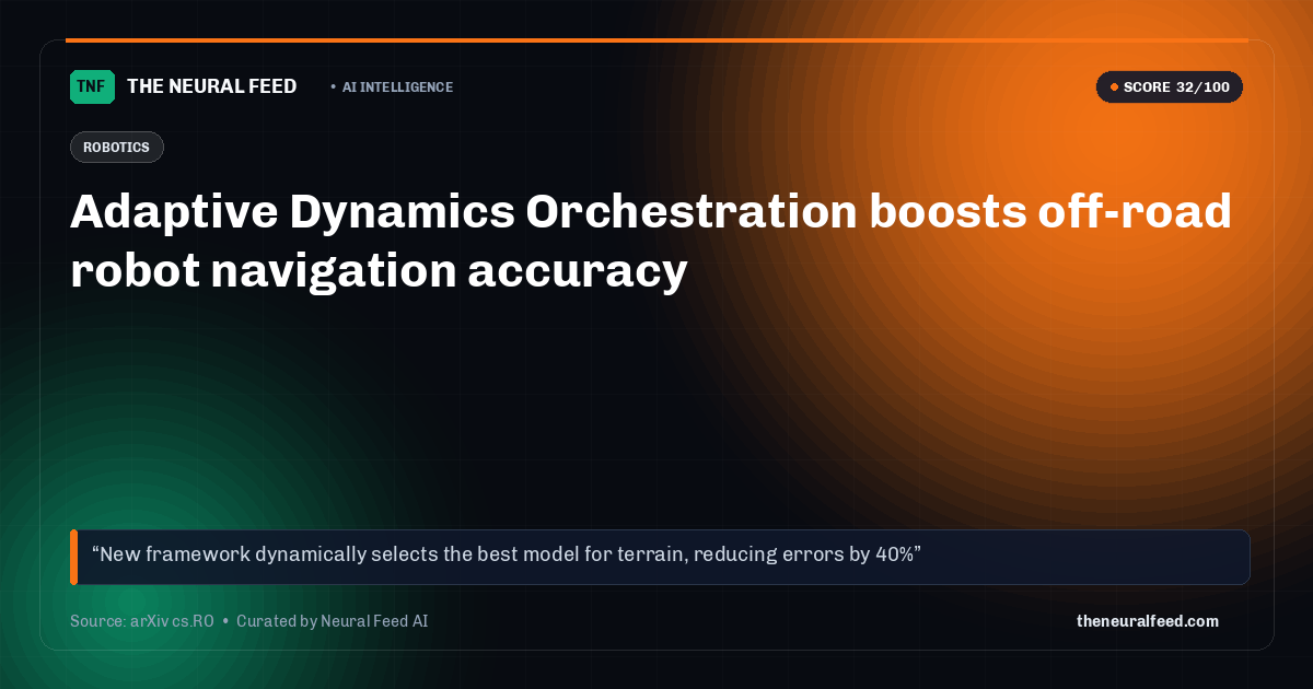 Adaptive Dynamics Orchestration boosts off-road robot navigation accuracy
