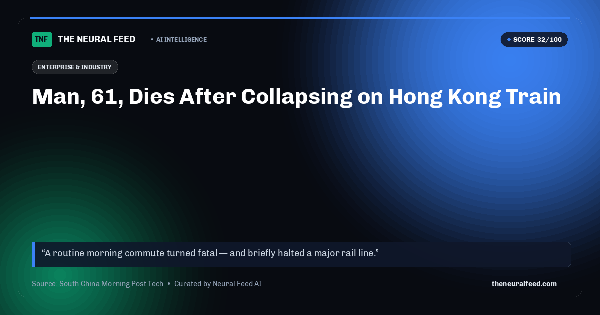 Man, 61, Dies After Collapsing on Hong Kong Train