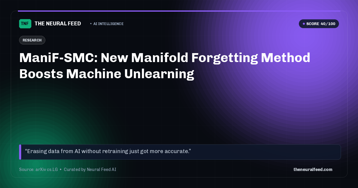 ManiF-SMC: New Manifold Forgetting Method Boosts Machine Unlearning