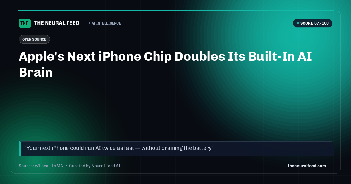 Apple's Next iPhone Chip Doubles Its Built-In AI Brain