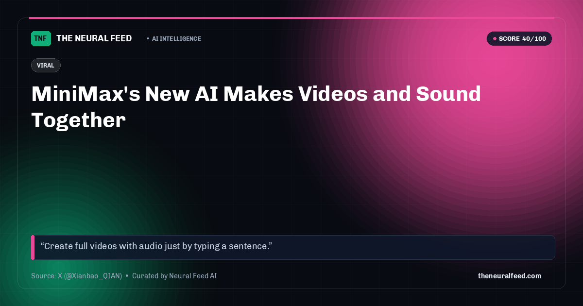 MiniMax's New AI Makes Videos and Sound Together