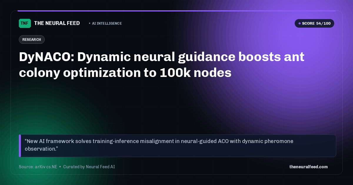 DyNACO: Dynamic neural guidance boosts ant colony optimization to 100k nodes