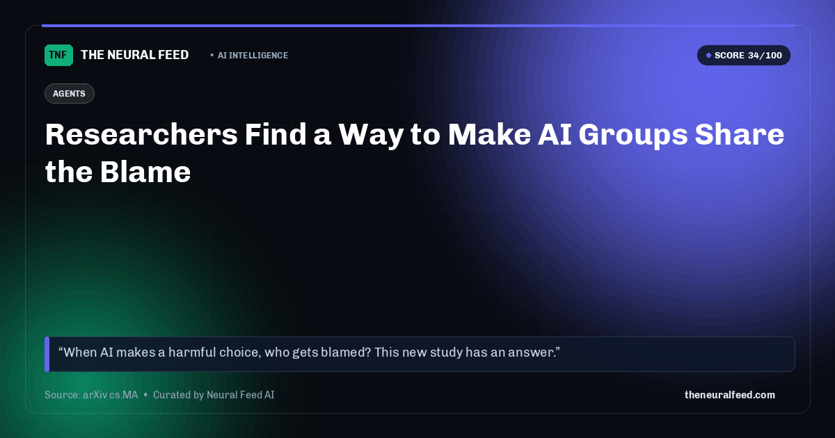 Researchers Find a Way to Make AI Groups Share the Blame