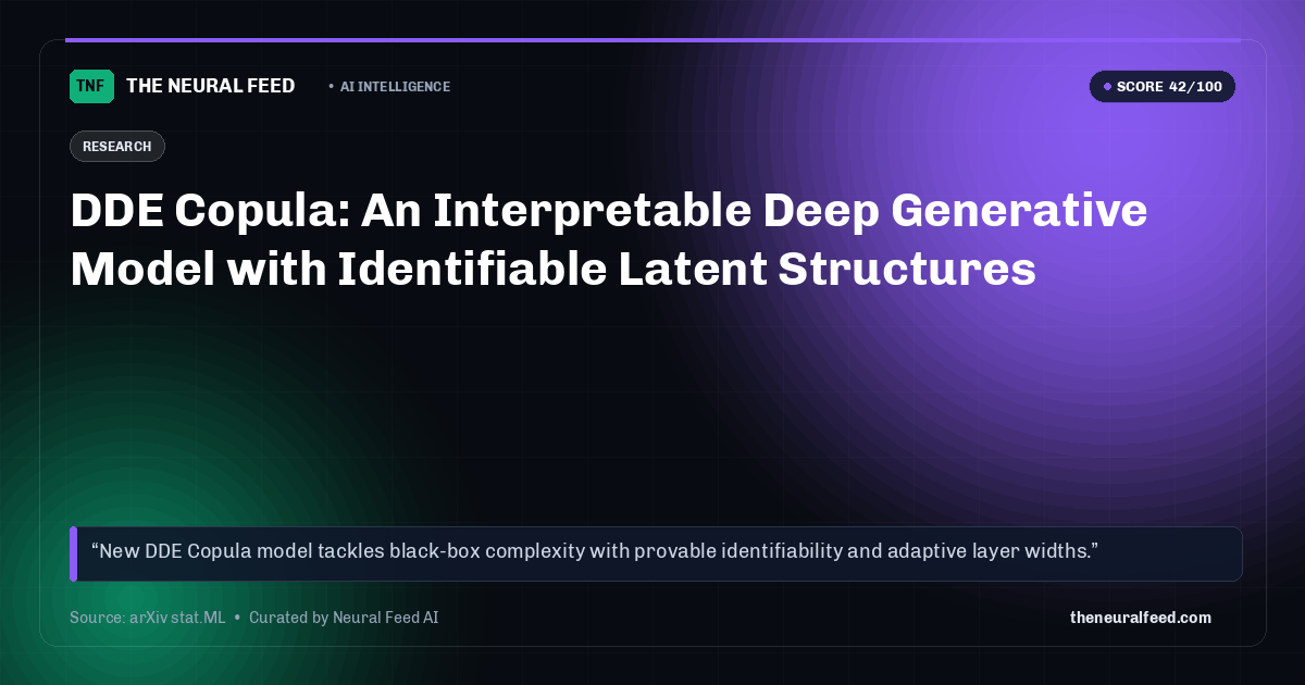 DDE Copula: An Interpretable Deep Generative Model with Identifiable Latent Structures