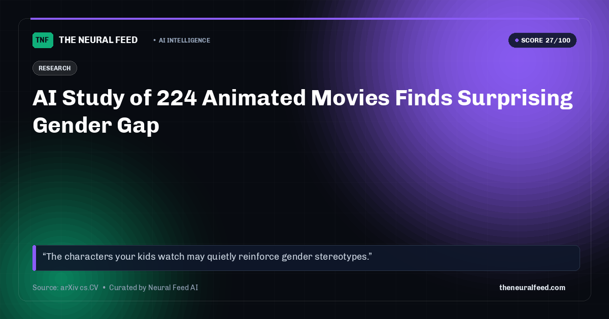AI Study of 224 Animated Movies Finds Surprising Gender Gap