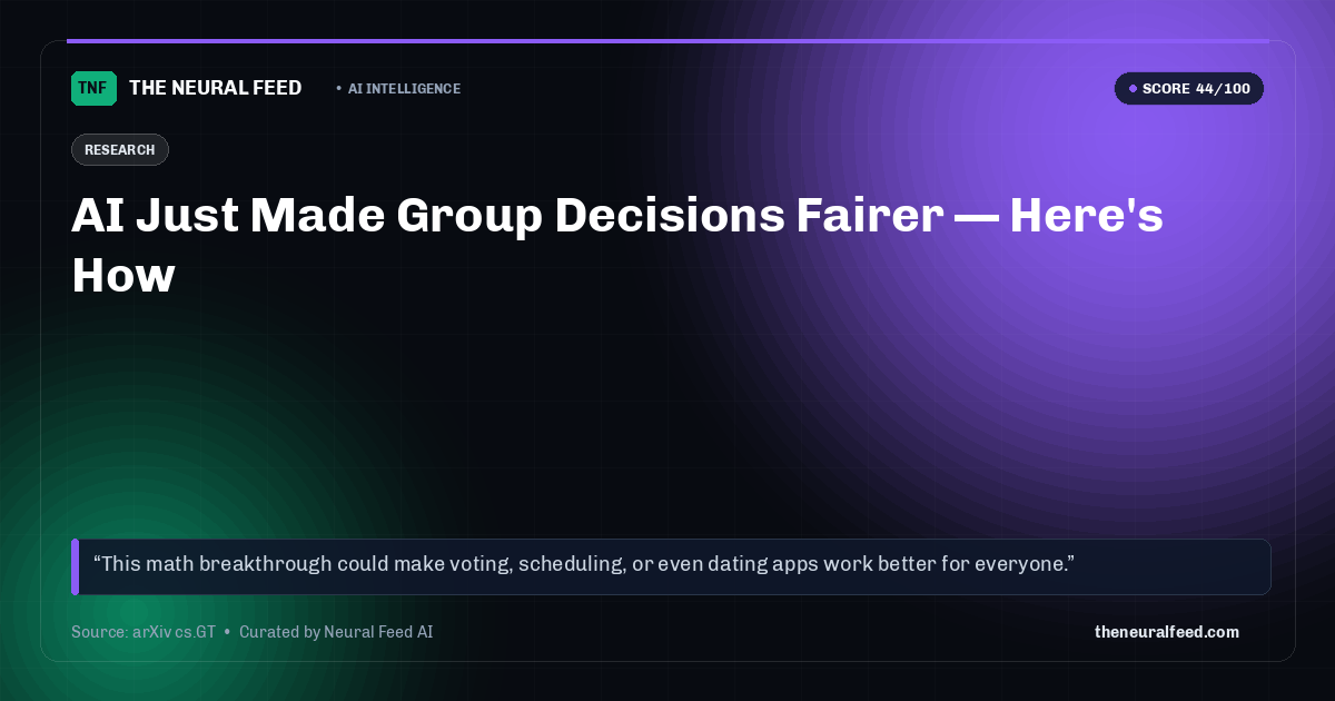 AI Just Made Group Decisions Fairer — Here's How