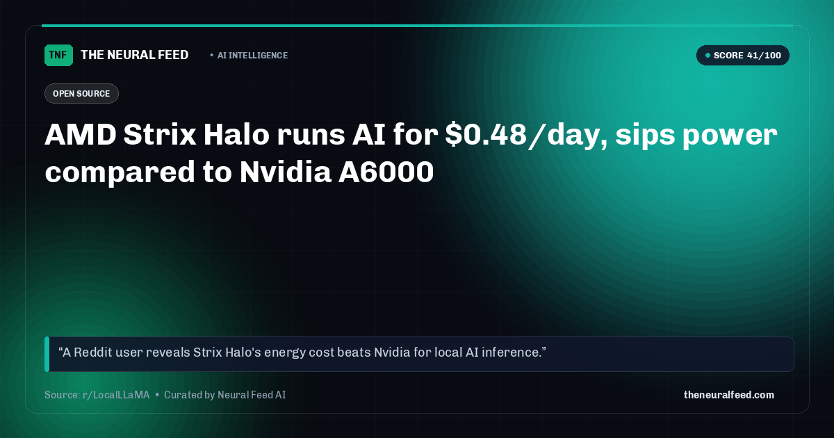 AMD Strix Halo runs AI for $0.48/day, sips power compared to Nvidia A6000