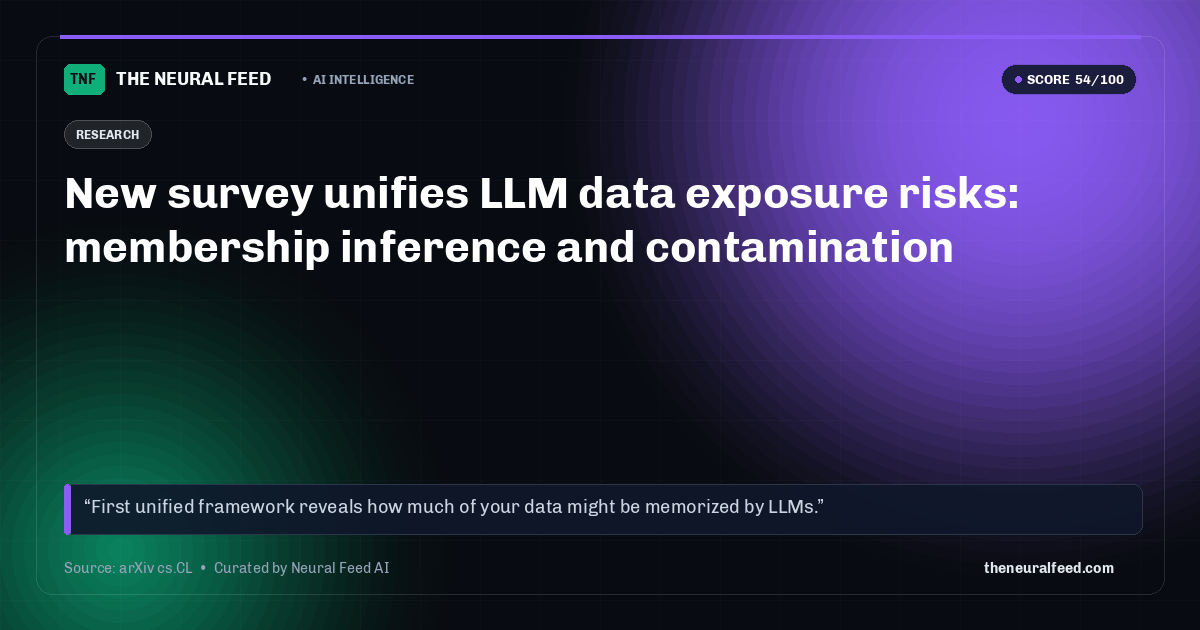 New survey unifies LLM data exposure risks: membership inference and contamination