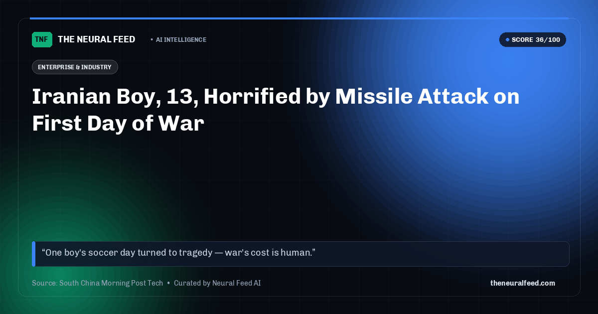Iranian Boy, 13, Horrified by Missile Attack on First Day of War